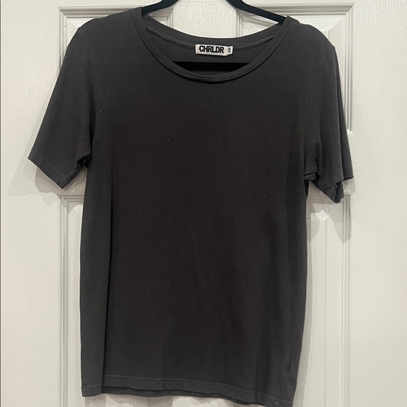 CHRLDR Tops - CHRLDR Charcoal Short Sleeve Tee with sparkles Size XS